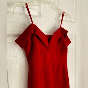 Red off the shoulder dress by Chocolate
